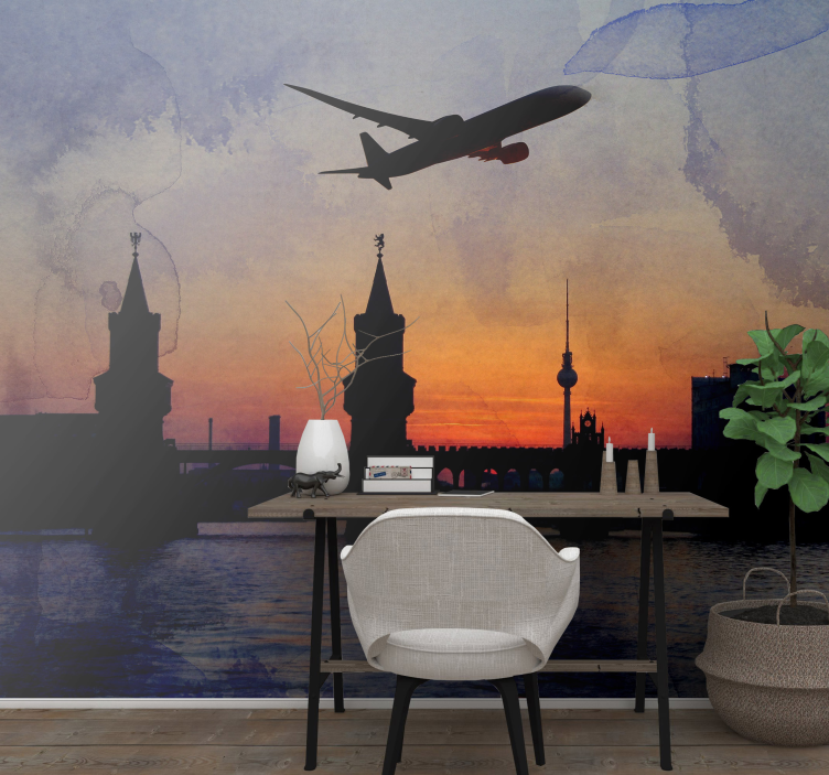 Fotomurale berlino skyline al tramonto - TenStickers