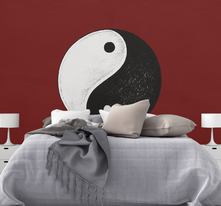 Fotomurale camera da letto simbolo yin yang - TenStickers
