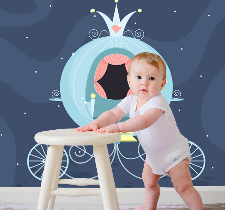 Fotomurale cameretta carrozza da favola - TenStickers