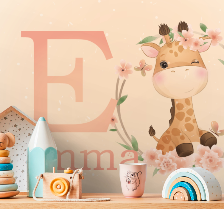 Fotomurale cameretta design giraffa carina - TenStickers