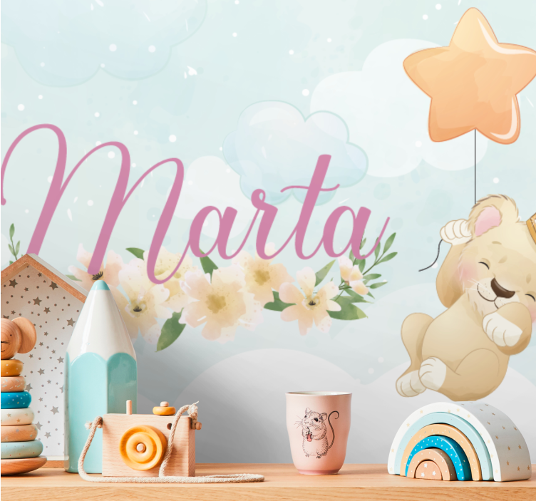 Fotomurale cameretta leone carino con pallone - TenStickers