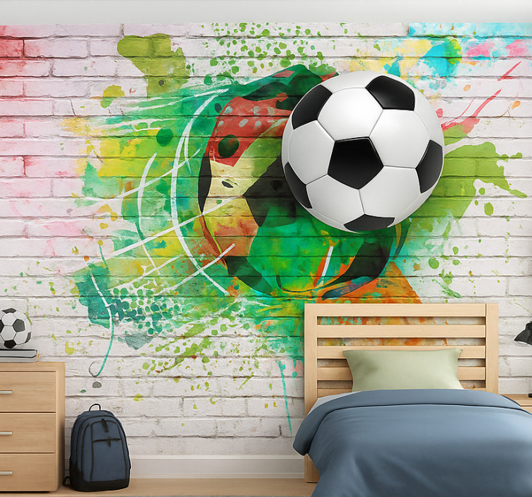 Fotomurale cameretta ragazzi pallone da calcio multicolore - TenStickers