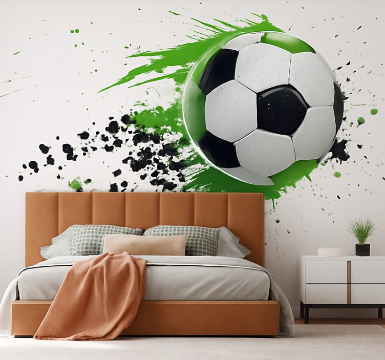 Fotomurale cameretta ragazzi pallone da calcio verde - TenStickers