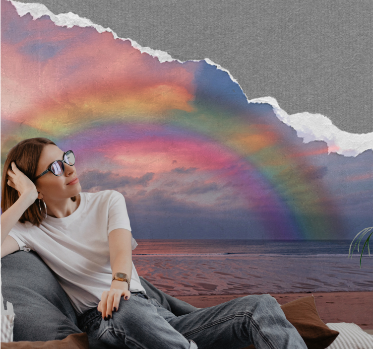 Fotomurale cielo arco arcobaleno vibrante - TenStickers
