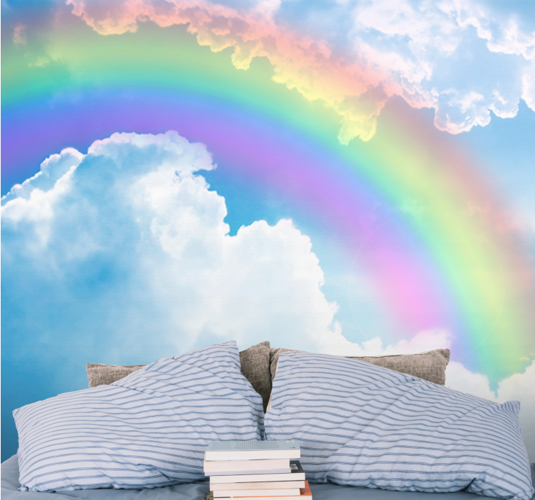Fotomurale cielo nuvole arcobaleno colorate - TenStickers