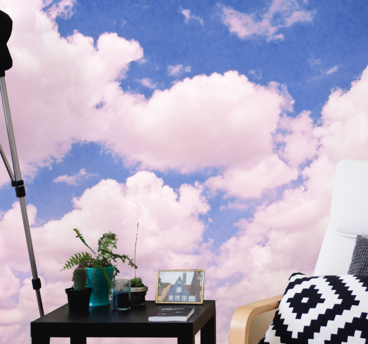Fotomurale cielo soffici nuvole rosa - TenStickers