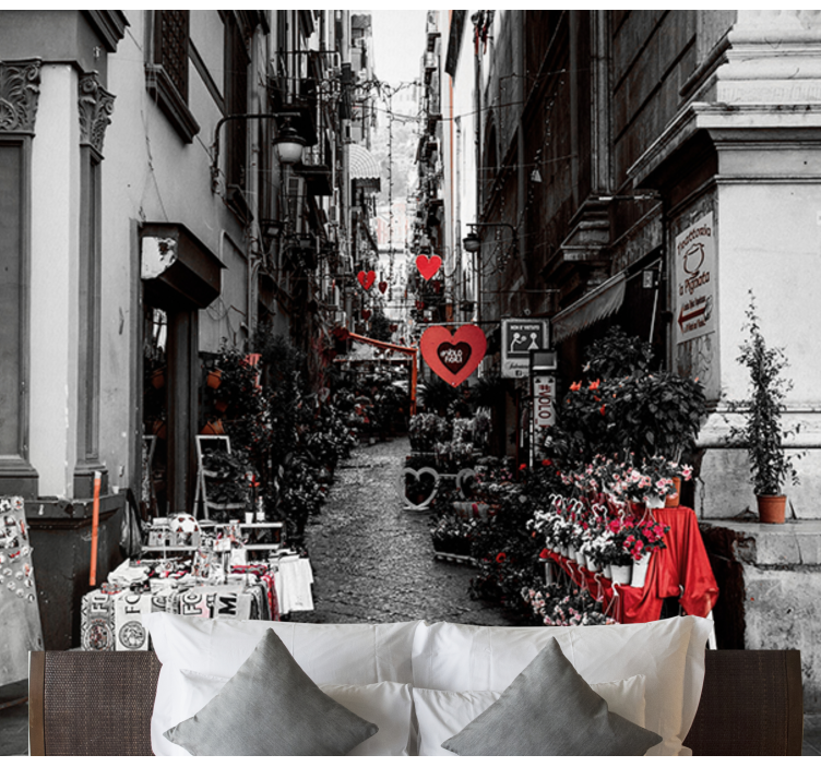 Fotomurale città affascinanti fiori di strada - TenStickers