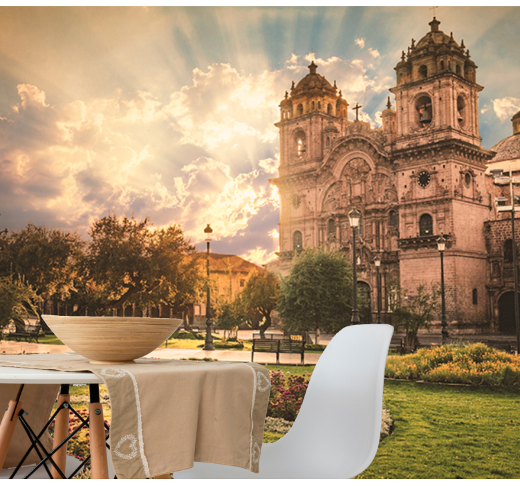 Fotomurale città cattedrale di cusco al tramonto - TenStickers