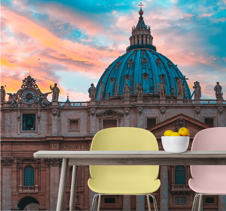 Fotomurale città cupola di san pietro - TenStickers