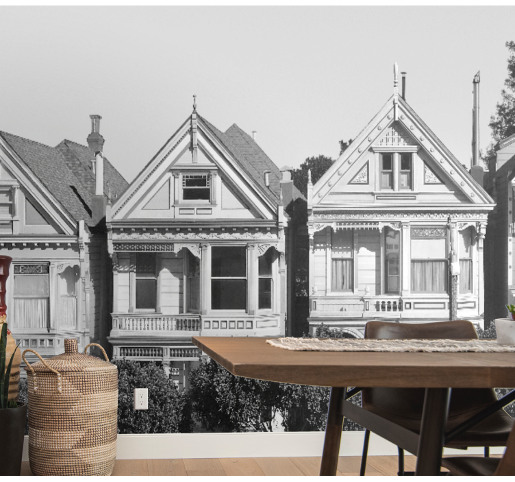 Fotomurale città fila di case vittoriane - TenStickers