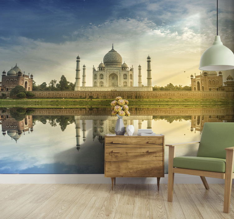 Fotomurale città immagine riflesso taj mahal - TenStickers