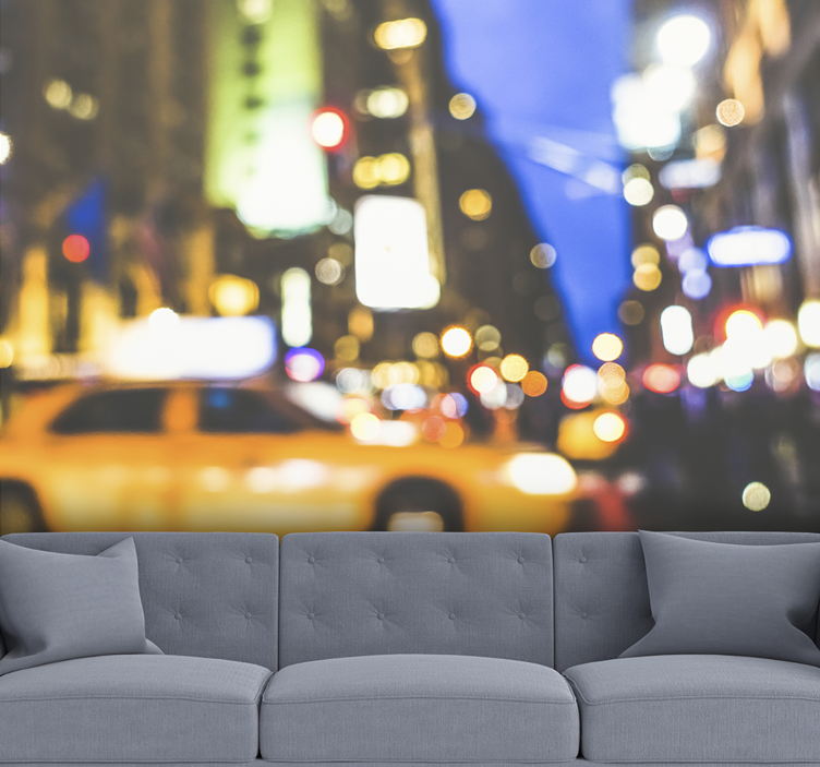 Fotomurale città notte urbana movimentata - TenStickers