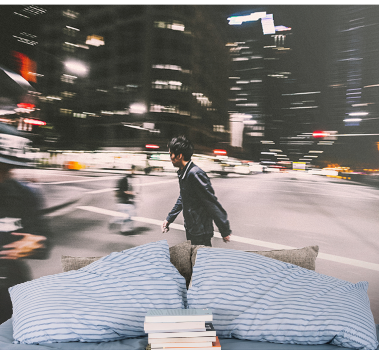 Fotomurale città notte urbana skate - TenStickers