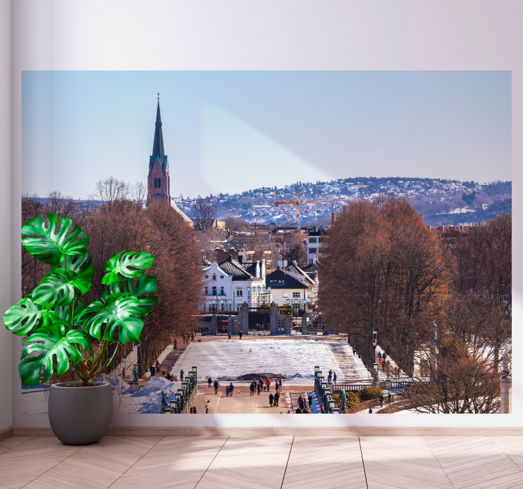 Fotomurale città viale panoramico della città - TenStickers