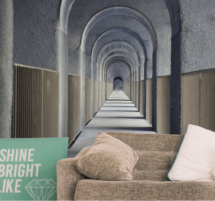 Fotomurale 3d prospettiva ad arco infinito - TenStickers