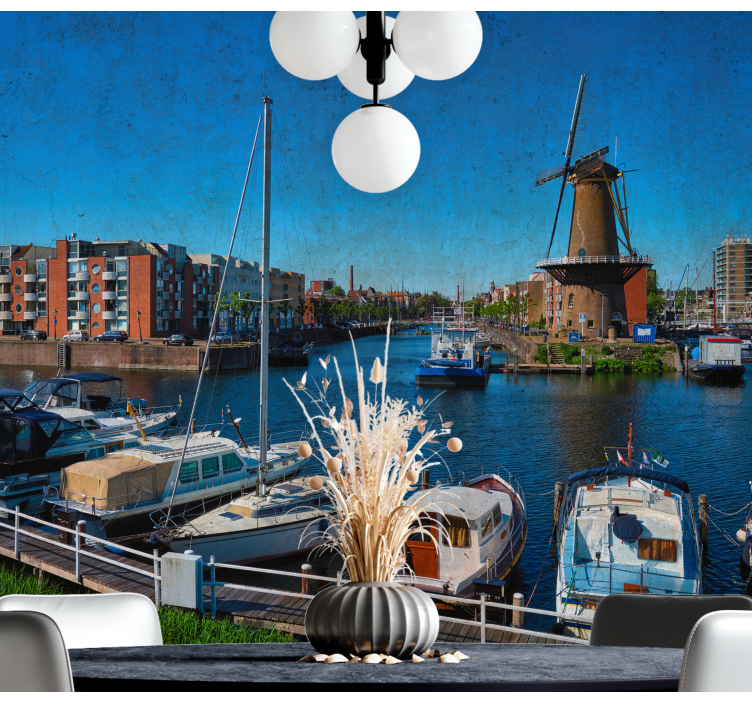 Fotomurale città prospettiva canale amsterdam - TenStickers