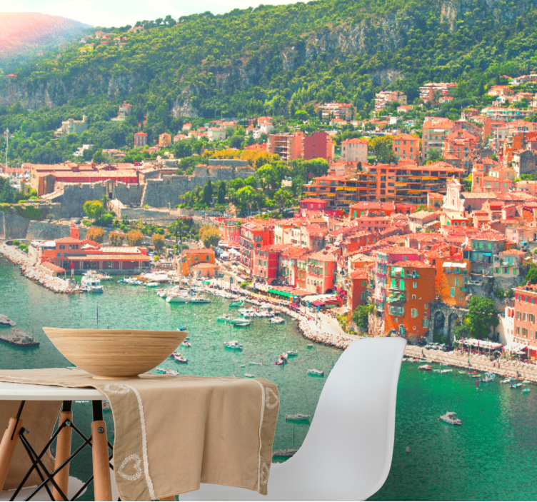 Fotomurale città prospettiva villaggio marittimo - TenStickers