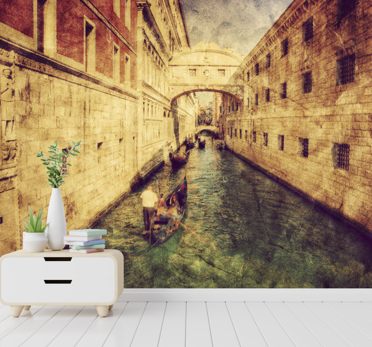 Fotomurale città scena del canale veneziano - TenStickers