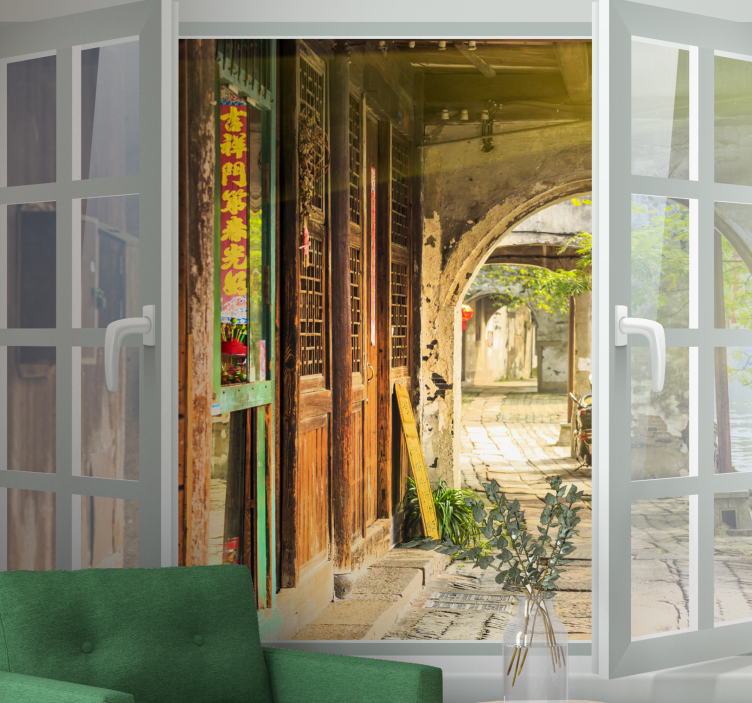 Fotomurale città scena di un vicolo incantevole - TenStickers