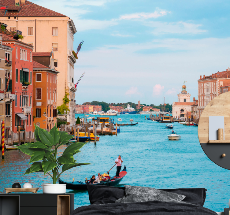 Fotomurale città scena gondola venezia - TenStickers