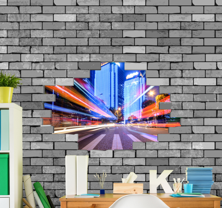 Fotomurale città scena urbana vibrante - TenStickers