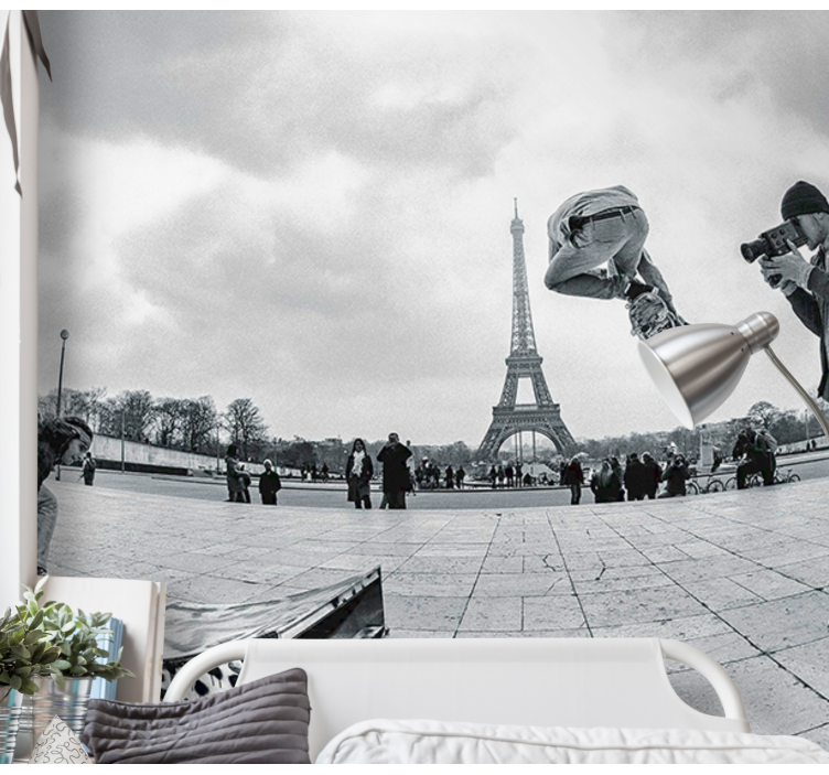 Fotomurale Parigi skateboard sulla torre eiffel - TenStickers