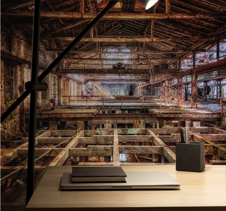 Fotomurale città spazio industriale abbandonato - TenStickers