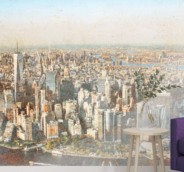 Fotomurale città vista aerea di manhattan - TenStickers