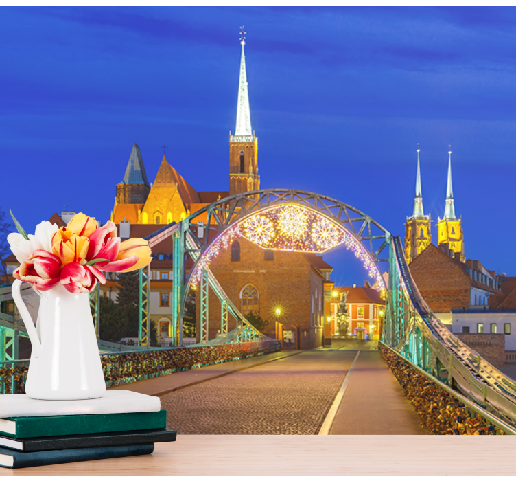 Fotomurale città vista del ponte storico - TenStickers