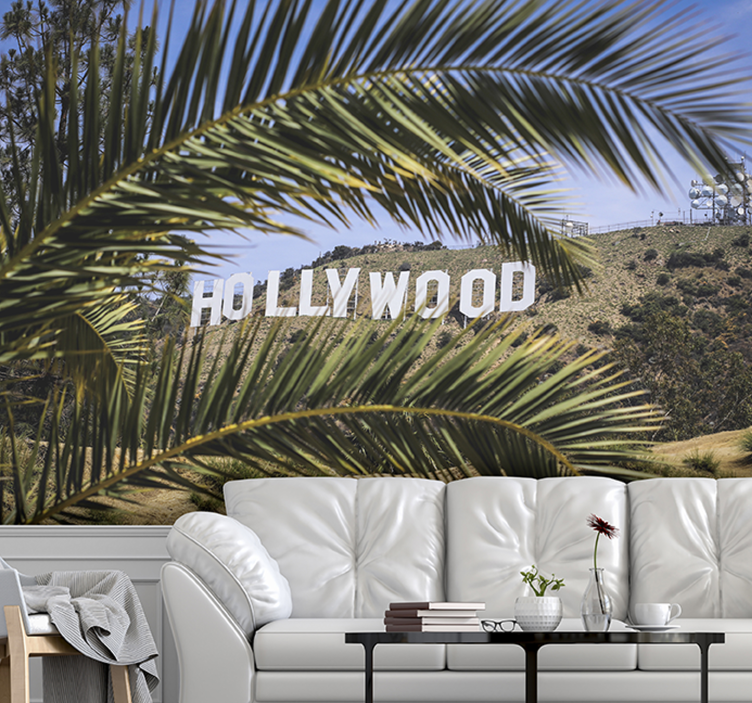 Fotomurale città vista del segnale di hollywood - TenStickers