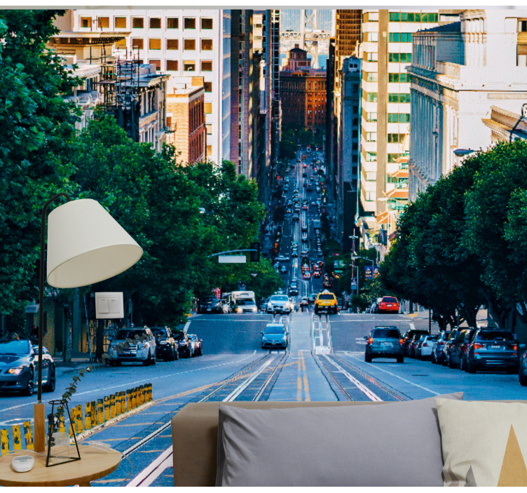 Fotomurale città vista di strada urbana - TenStickers