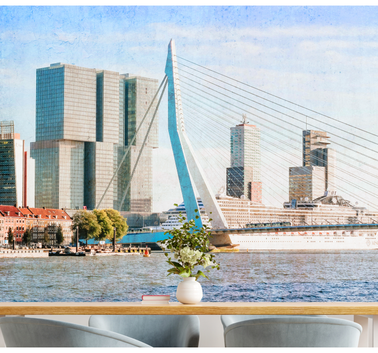 Fotomurale città vista sullo skyline di rotterdam - TenStickers