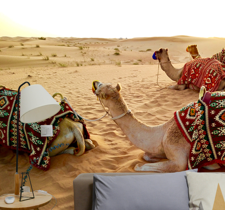 Fotomurale deserto cammelli nel deserto - TenStickers