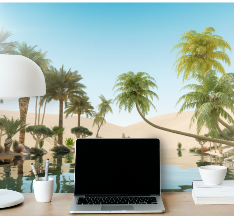 Fotomurale deserto paesaggio lussureggiante dell'oasi - TenStickers