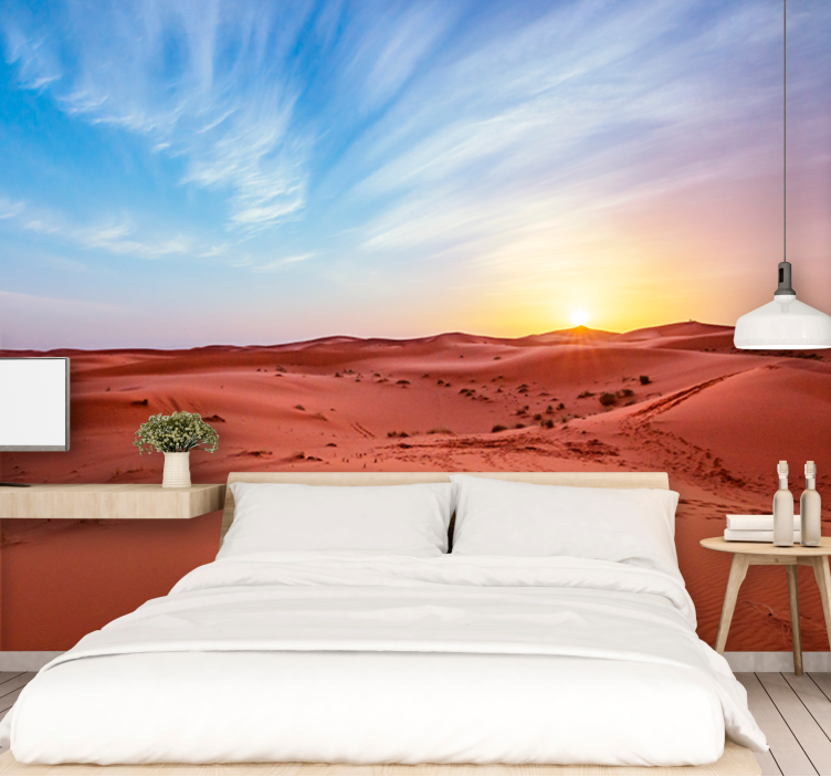 Fotomurale deserto tramonto dorato nel deserto - TenStickers