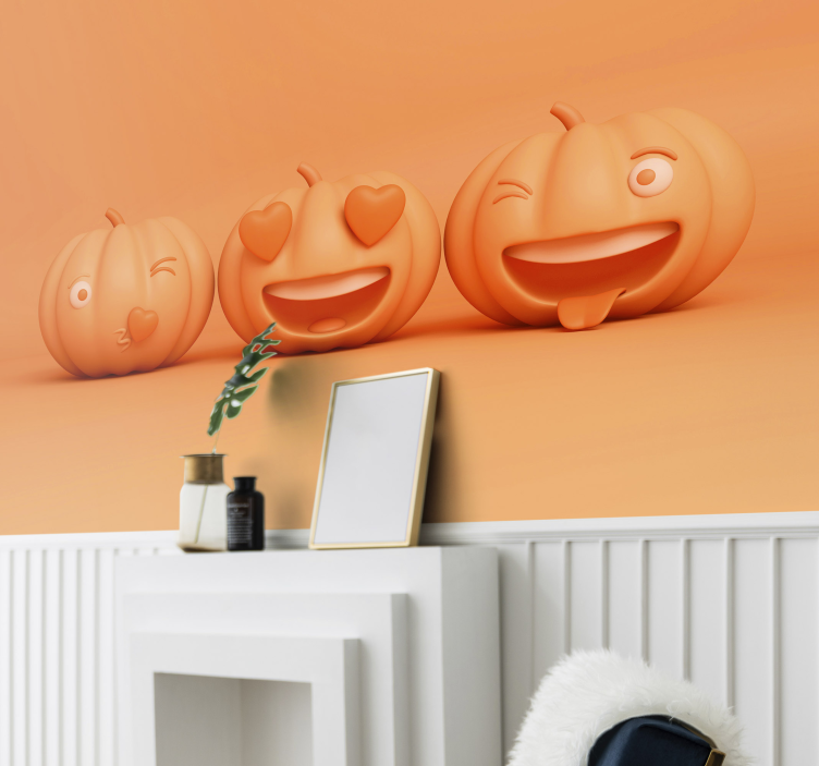 Fotomurale di Halloween facce di zucca divertenti - TenStickers