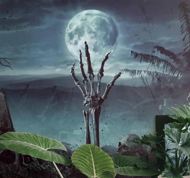 Fotomurale di halloween mano dello scheletro in alto - TenStickers