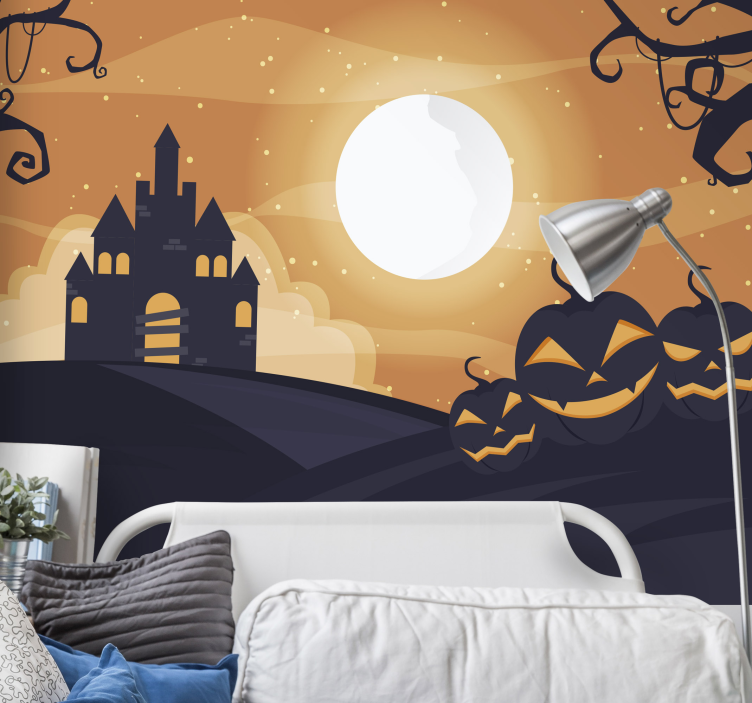 Fotomurale di Halloween notte castello infestato - TenStickers