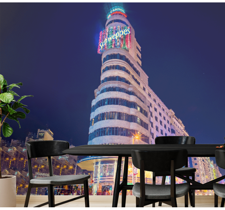Fotomurale di madrid skyline notturno - TenStickers