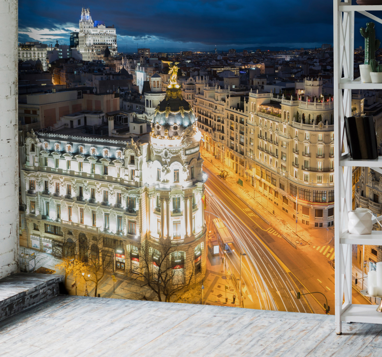 Fotomurale di Madrid vista notturna di madrid - TenStickers