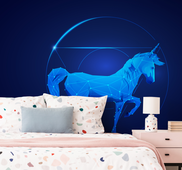 Fotomurale fantasia design unicorno geometrico - TenStickers