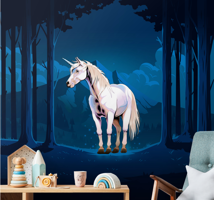 Fotomurale fantasia scena di unicorno maestoso - TenStickers