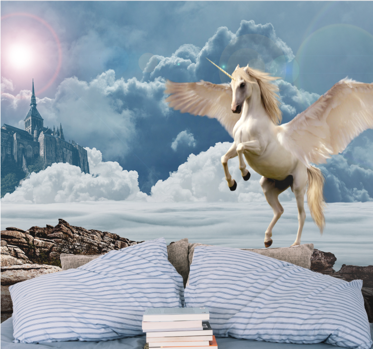 Fotomurale fantasia volo di unicorno maestoso - TenStickers
