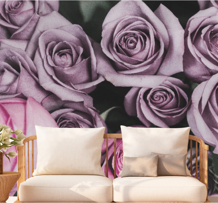 Fotomurale fiori bouquet di rose lavanda - TenStickers