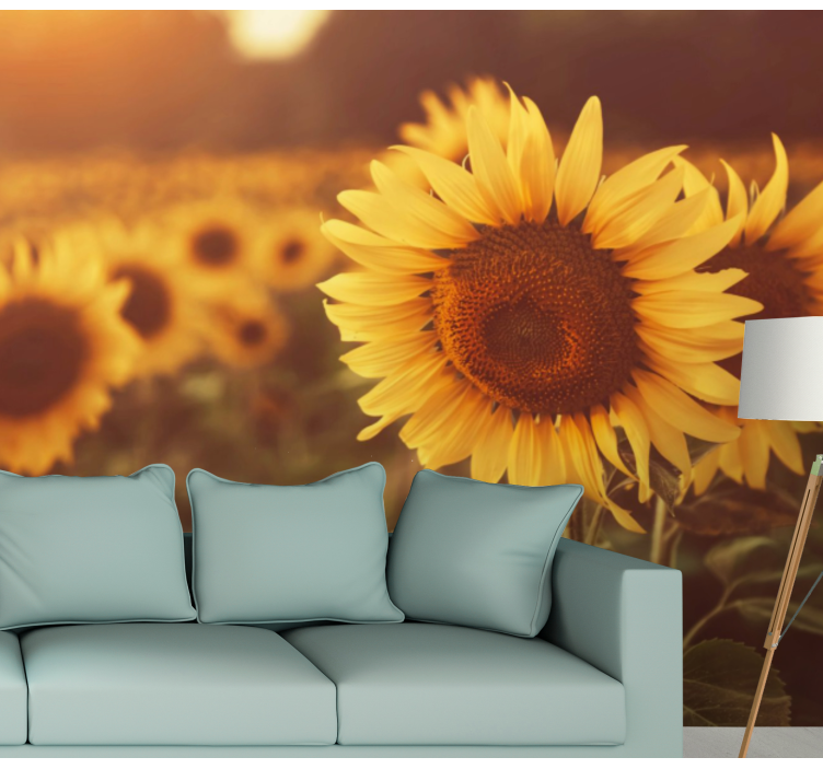 Fotomurale fiori campi di girasole - TenStickers