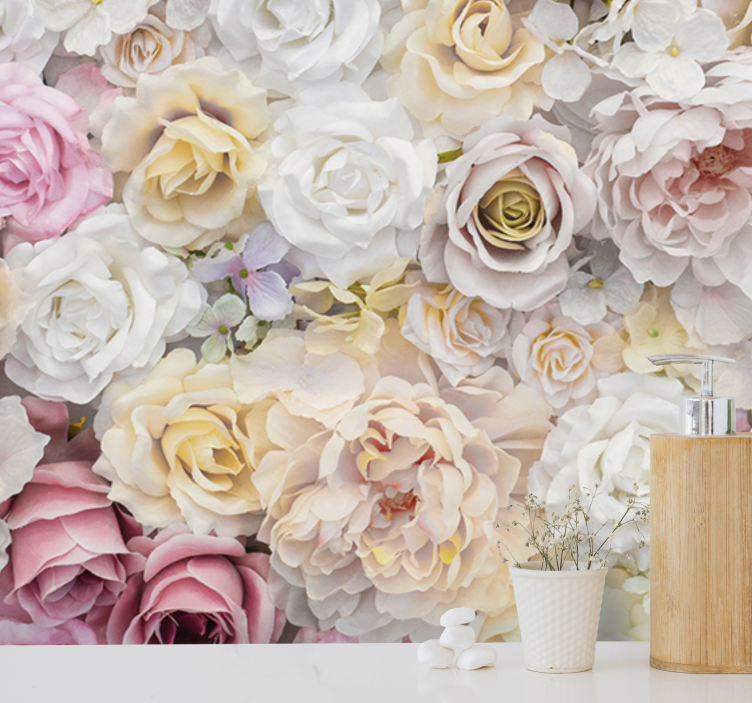 Fotomurale fiori composizione di rose eleganti - TenStickers