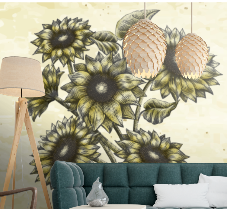 Fotomurale fiori composizione floreale girasole - TenStickers