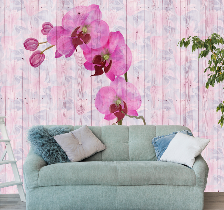 Fotomurale fiori fioriture di orchidee rosa - TenStickers