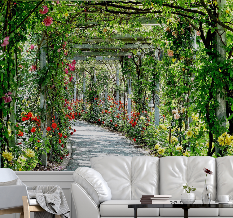 Fotomurale fiori lussureggiante galleria floreale - TenStickers