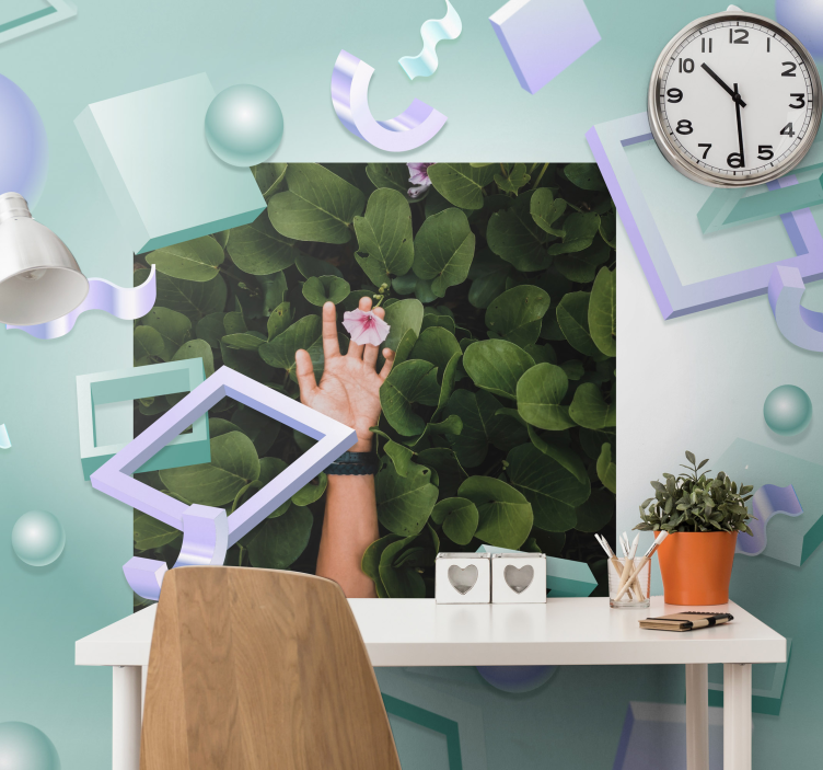 Fotomurale fiori mano che tiene un fiore - TenStickers